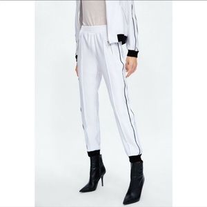 Zara Retro Black and White Track Pant Joggers - M